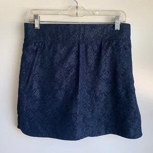 ORVIS Blue Shattered Glass Skort Skirt Attached Shorts Embossed Print Sz Small